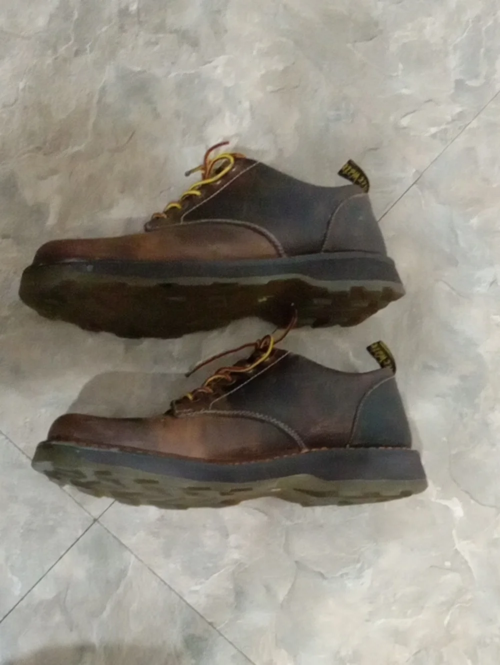 Dr. Martens Men's Brown Leather Casual Work Shoes - Lace-Up
